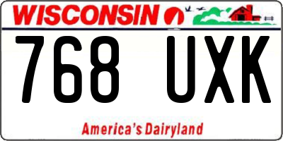 WI license plate 768UXK