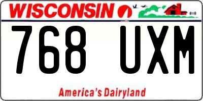 WI license plate 768UXM