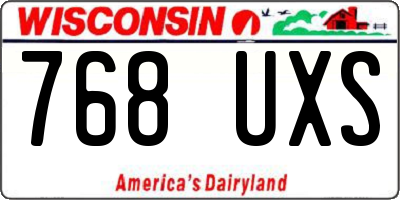 WI license plate 768UXS