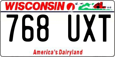 WI license plate 768UXT