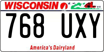 WI license plate 768UXY