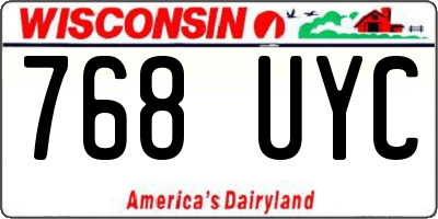 WI license plate 768UYC