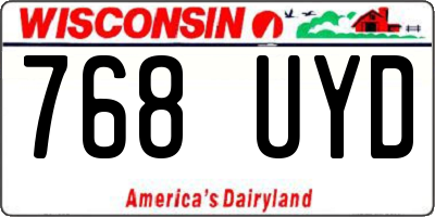 WI license plate 768UYD