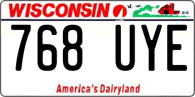 WI license plate 768UYE