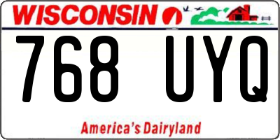 WI license plate 768UYQ