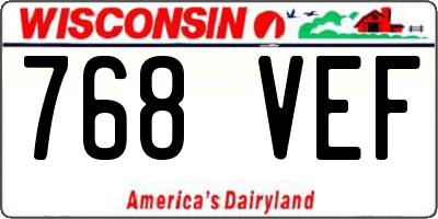 WI license plate 768VEF