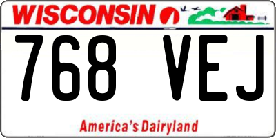WI license plate 768VEJ