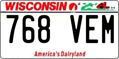 WI license plate 768VEM