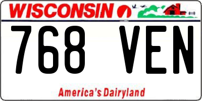 WI license plate 768VEN