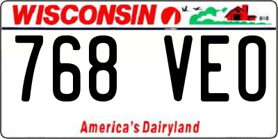 WI license plate 768VEO