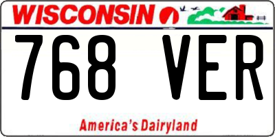 WI license plate 768VER