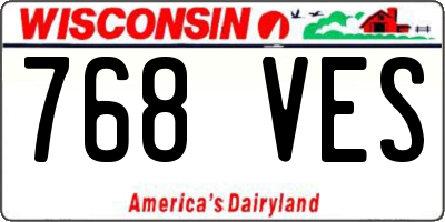 WI license plate 768VES