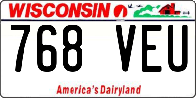 WI license plate 768VEU