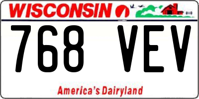 WI license plate 768VEV