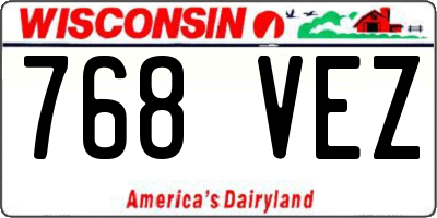 WI license plate 768VEZ