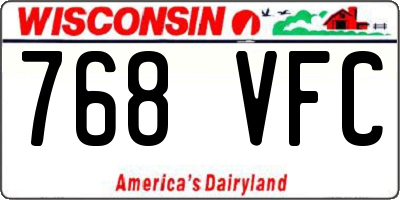 WI license plate 768VFC