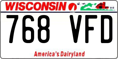 WI license plate 768VFD