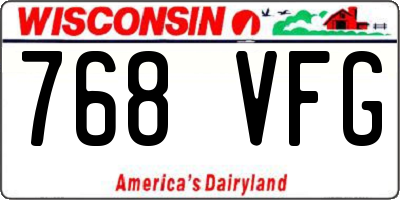 WI license plate 768VFG
