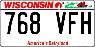 WI license plate 768VFH