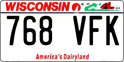 WI license plate 768VFK