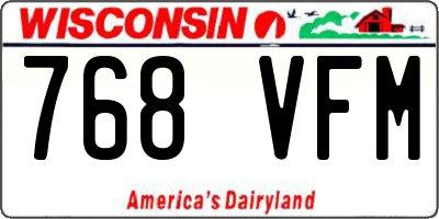 WI license plate 768VFM