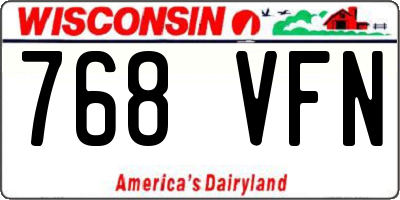 WI license plate 768VFN