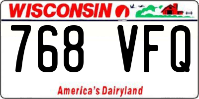 WI license plate 768VFQ