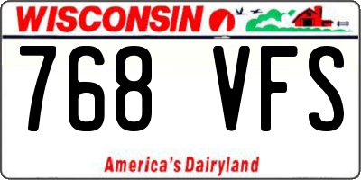 WI license plate 768VFS