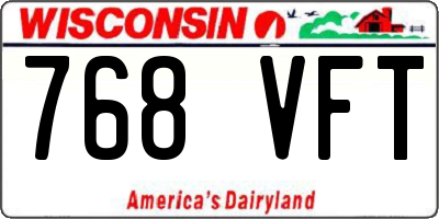 WI license plate 768VFT