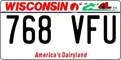 WI license plate 768VFU