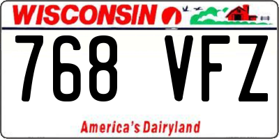 WI license plate 768VFZ