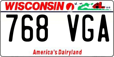 WI license plate 768VGA
