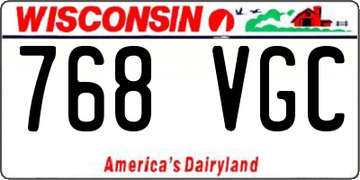 WI license plate 768VGC