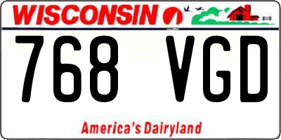 WI license plate 768VGD
