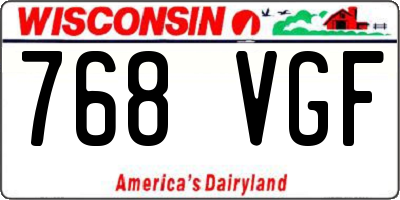 WI license plate 768VGF
