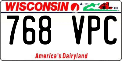 WI license plate 768VPC