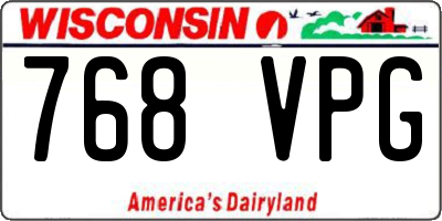 WI license plate 768VPG