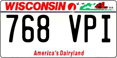 WI license plate 768VPI