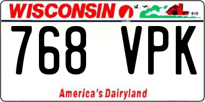 WI license plate 768VPK
