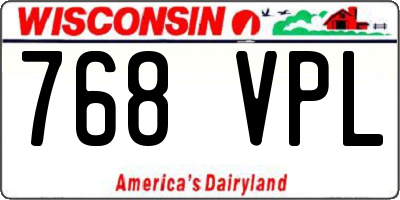 WI license plate 768VPL