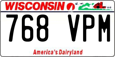 WI license plate 768VPM