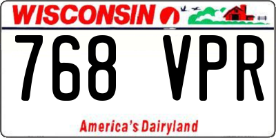 WI license plate 768VPR