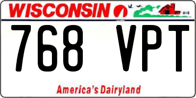 WI license plate 768VPT
