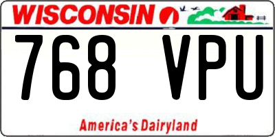 WI license plate 768VPU