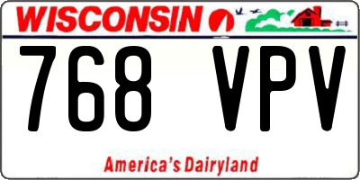WI license plate 768VPV