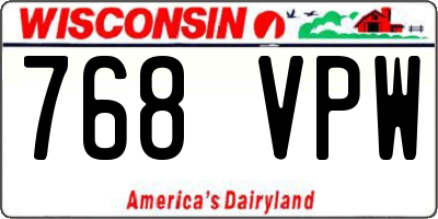 WI license plate 768VPW