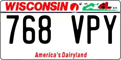 WI license plate 768VPY