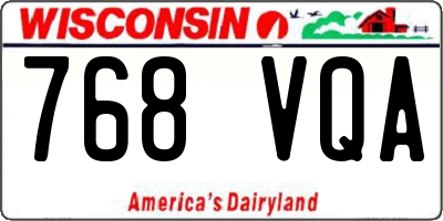 WI license plate 768VQA