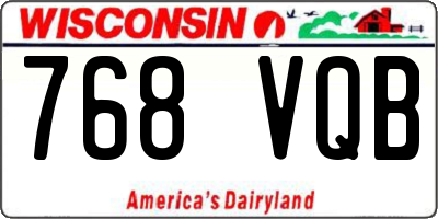 WI license plate 768VQB