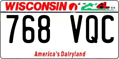 WI license plate 768VQC